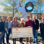 (L to R): Cristie Kedroski, NWFSC Vice President of College Advancement; Leigh Peacock Westman, NWFSC Art Professor; Charlotte Arnold, OPA Board Member; Bernadette Simms, OPA Board Member; Rick Otopalik, OPA Board Member; Clint Mahle, NWFSC Theater Professor/Scenic Design Coordinator; Wren Supak; NWFSC Gallery Director.