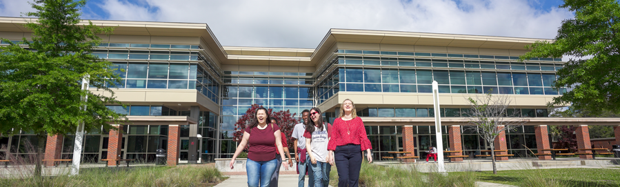 Raider Central Courtyard with Students Walking