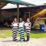 From left to right; Shauna Gilbert, Jessica Williams and Michele Grindstaff represent the first all-female graduates of the inmate welding credential program partnership bewteen Northwest Florida State College and Walton County Sheriff's Office.