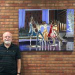 Johnny Pope of Shalimar donated this mixed media artwork to the Mattie Kelly Arts Center in March of 2021.